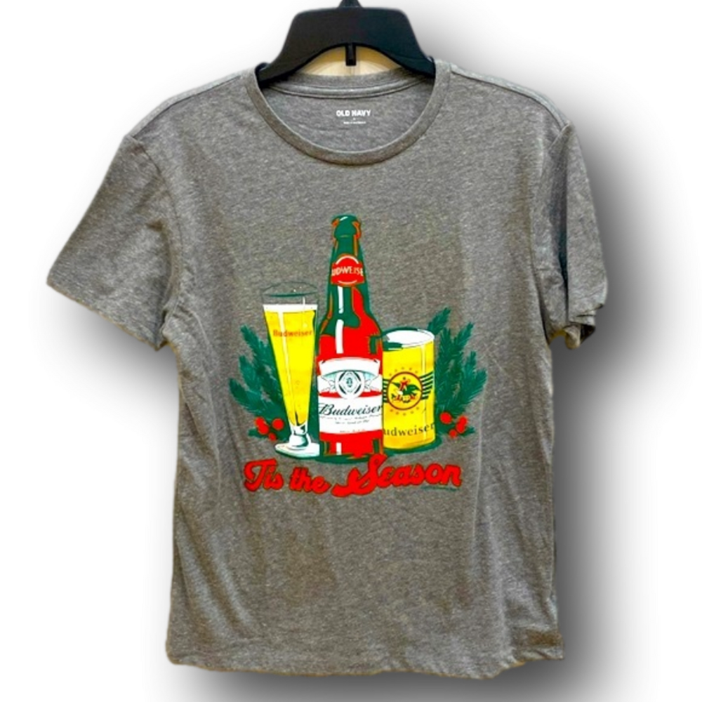 Budweiser Beer "Tis The Season" Graphic T-Shirt - Size Small - NWT